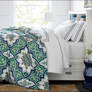 Pottery Barn Ashton Medallion Organic Percale Duvet Cover
